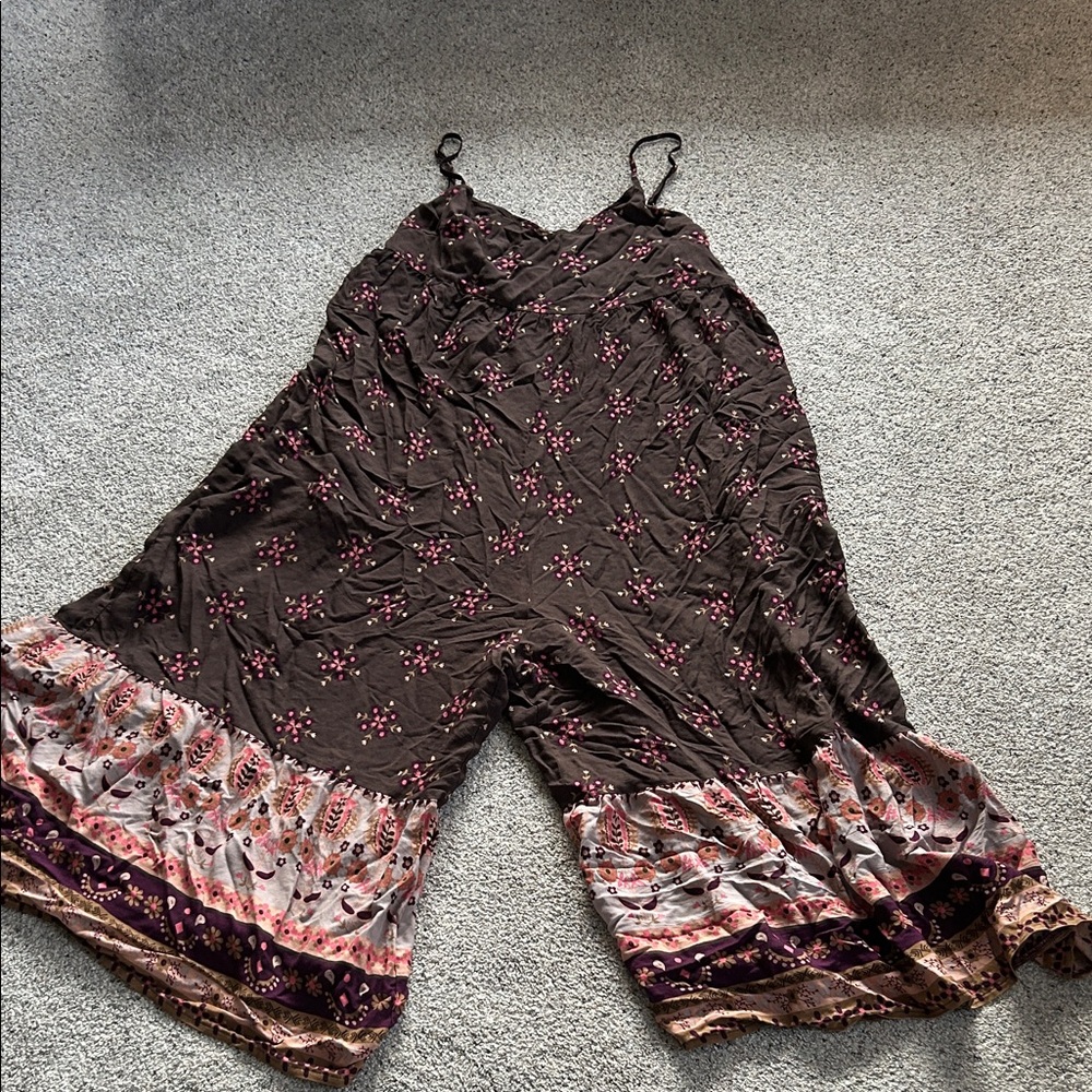 NATURAL LIFE Brown Floral Jumpsuit
